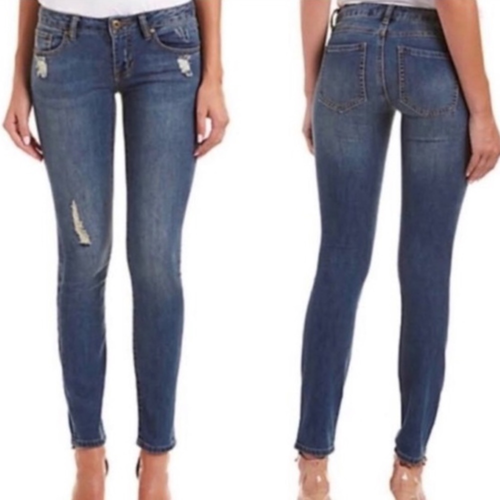 CABI 5087 Distressed Destructed Stretch Skinny Jeans 0